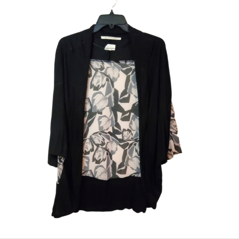 Peppercorn Mixed Material Cardigan Size XL